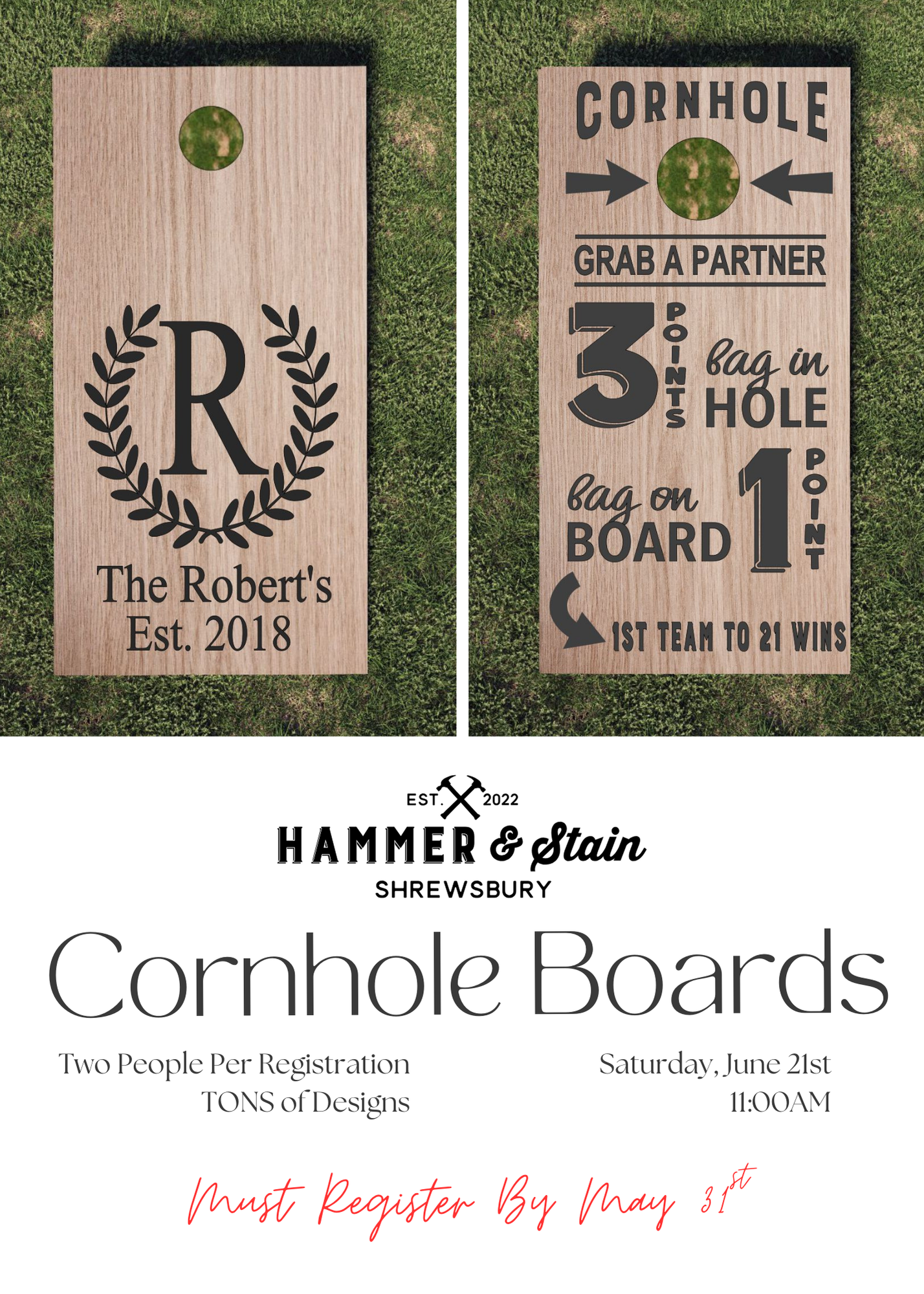 06/21/25 - Cornhole Boards - 11 AM