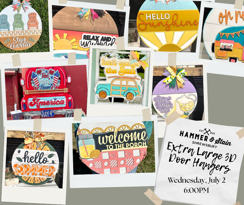 07/02/25 - EXTRA LARGE 3D SUMMER DoorHangers - 6PM