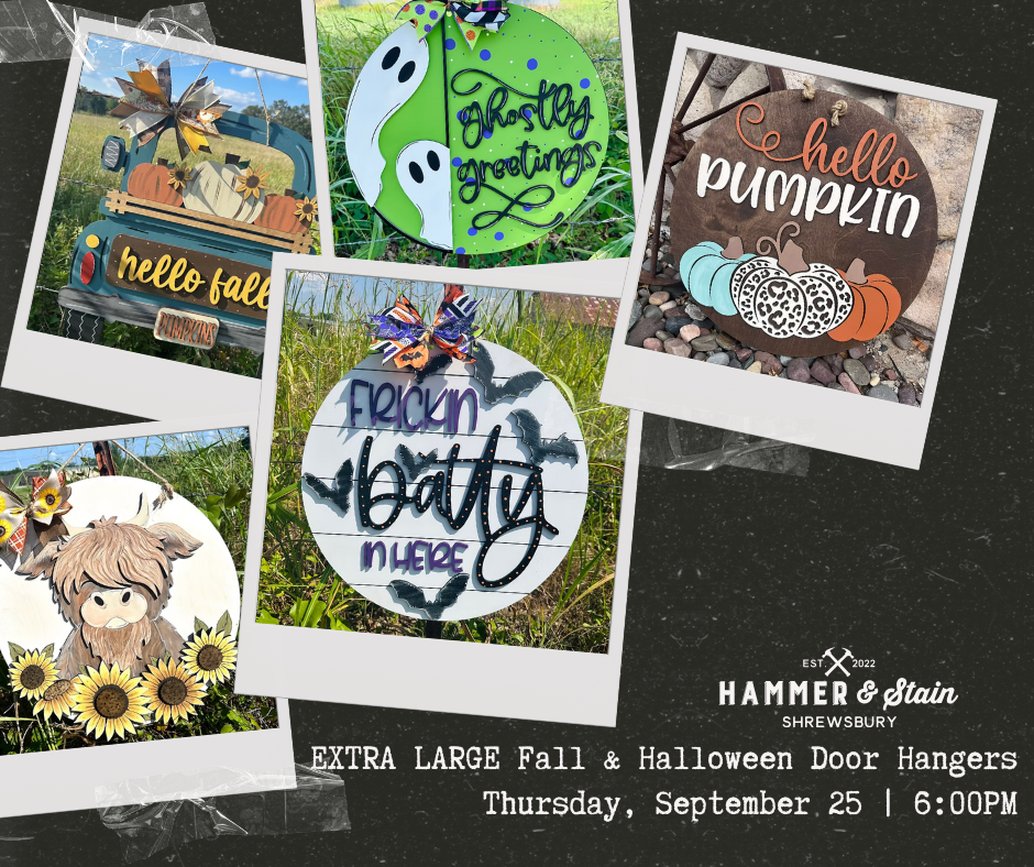 09/25/25 - EXTRA LARGE 3D Fall & Halloween Door Hangers - 6:00PM