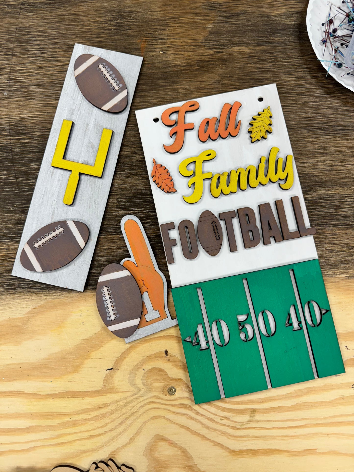 Fall Family Football Sign Post Interchangeable KIT
