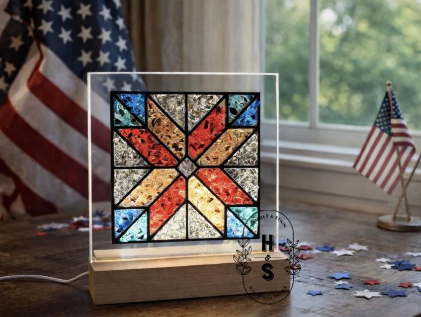 06/19/26 - Red, White & Glow | Crushed Glass Americana Lamp - 6:00PM