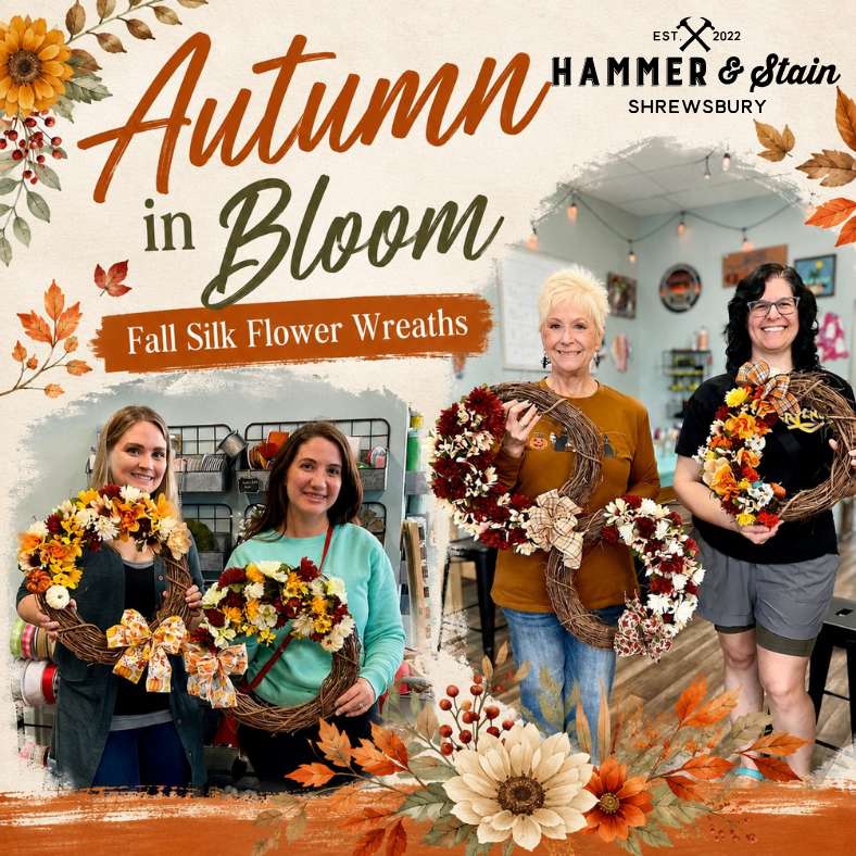 10/15/26 - Autumn in Bloom | Fall Silk Flower Wreaths - 6PM