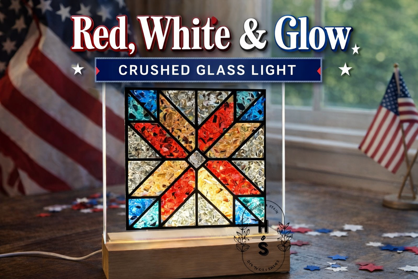 06/19/26 - Red, White & Glow | Crushed Glass Americana Lamp - 6:00PM