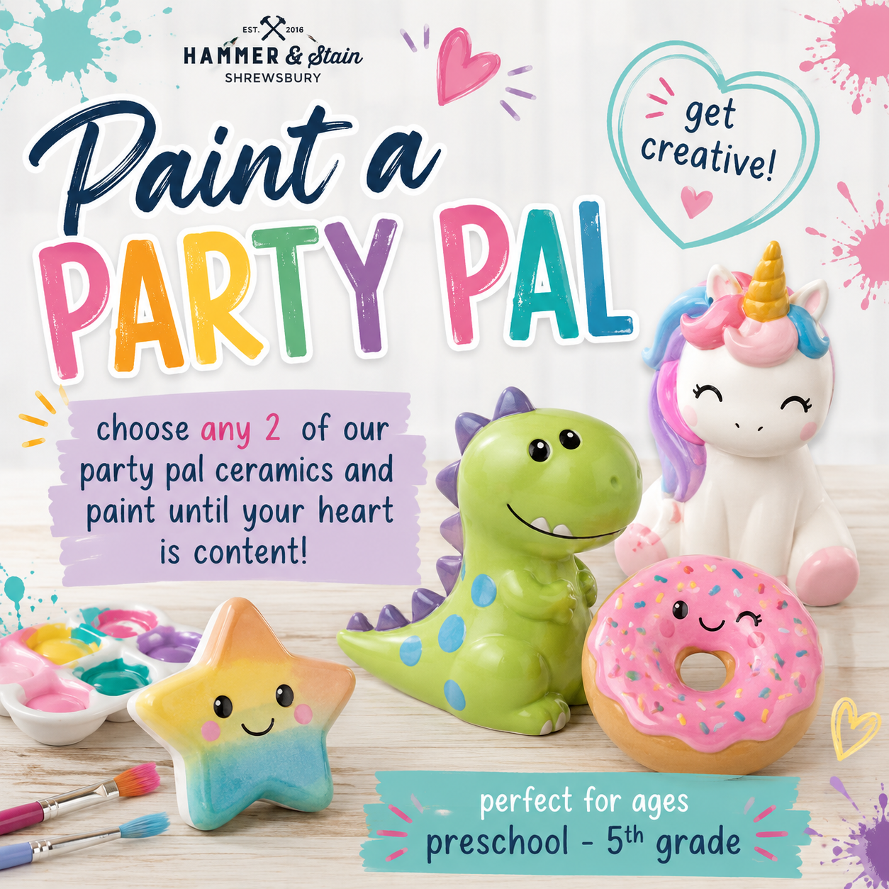 08/24/26 - Hammer Kids Class - Paint a Party Pal - 10 AM