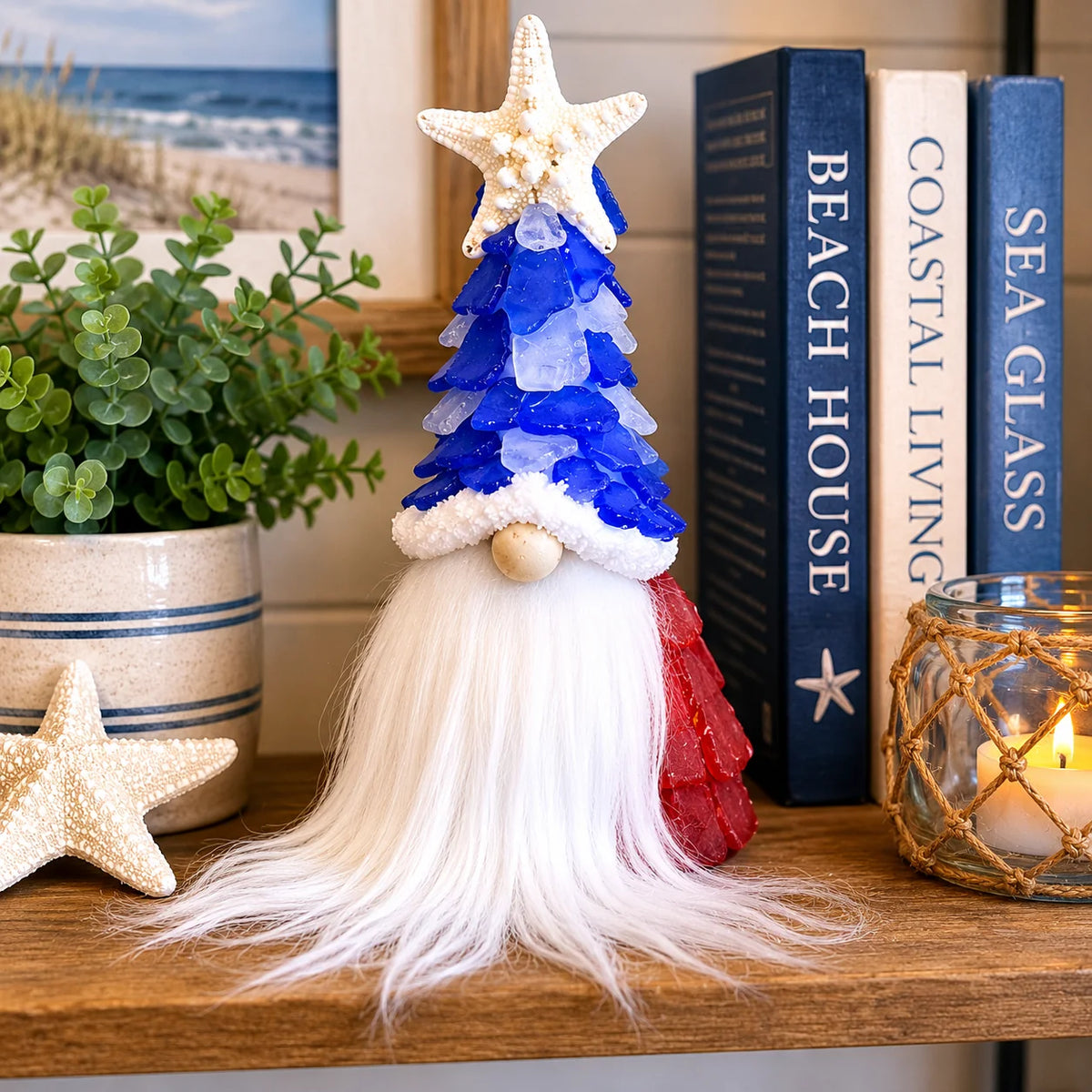 Hammer @ Home | Patriotic Sea Glass Gnome