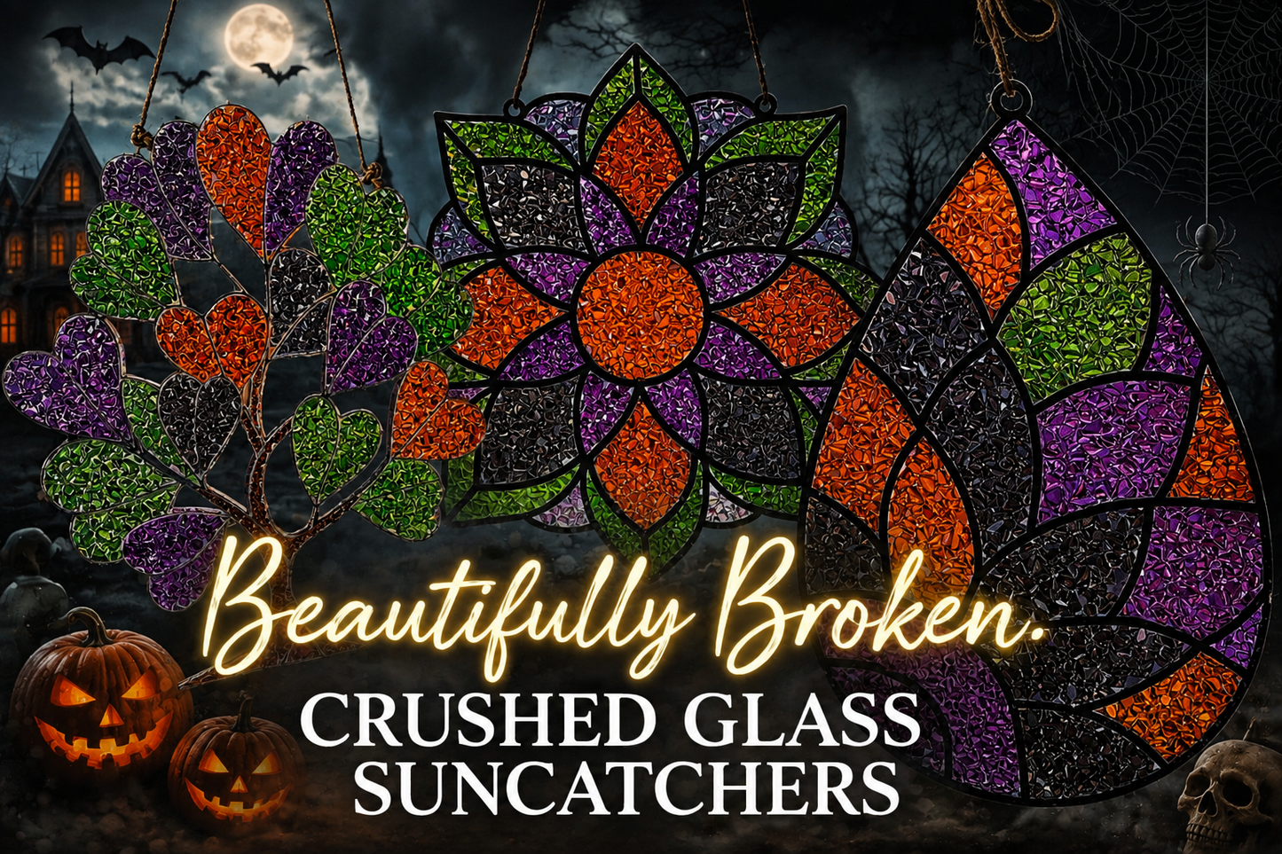 10/06/26 - 🦇 HALLOWEEN & FALL👻 Beautifully Broken | Crushed Glass Suncatchers - 6PM