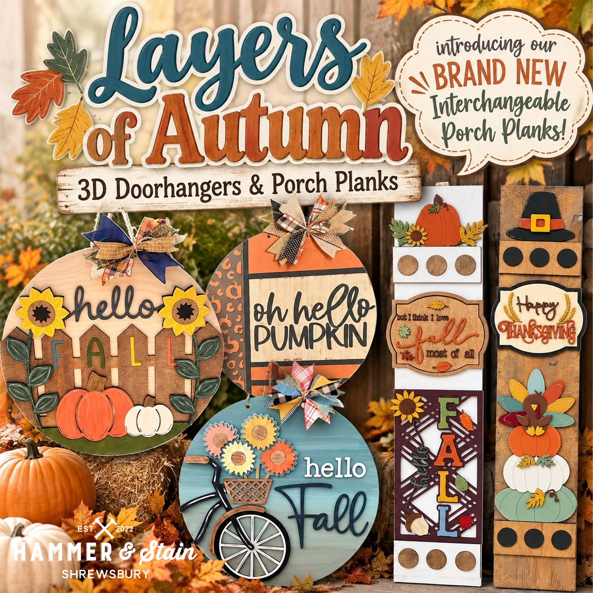 11/05/26 - Layers of Autumn | 3D Fall Door Hangers & Porch Planks - 6PM