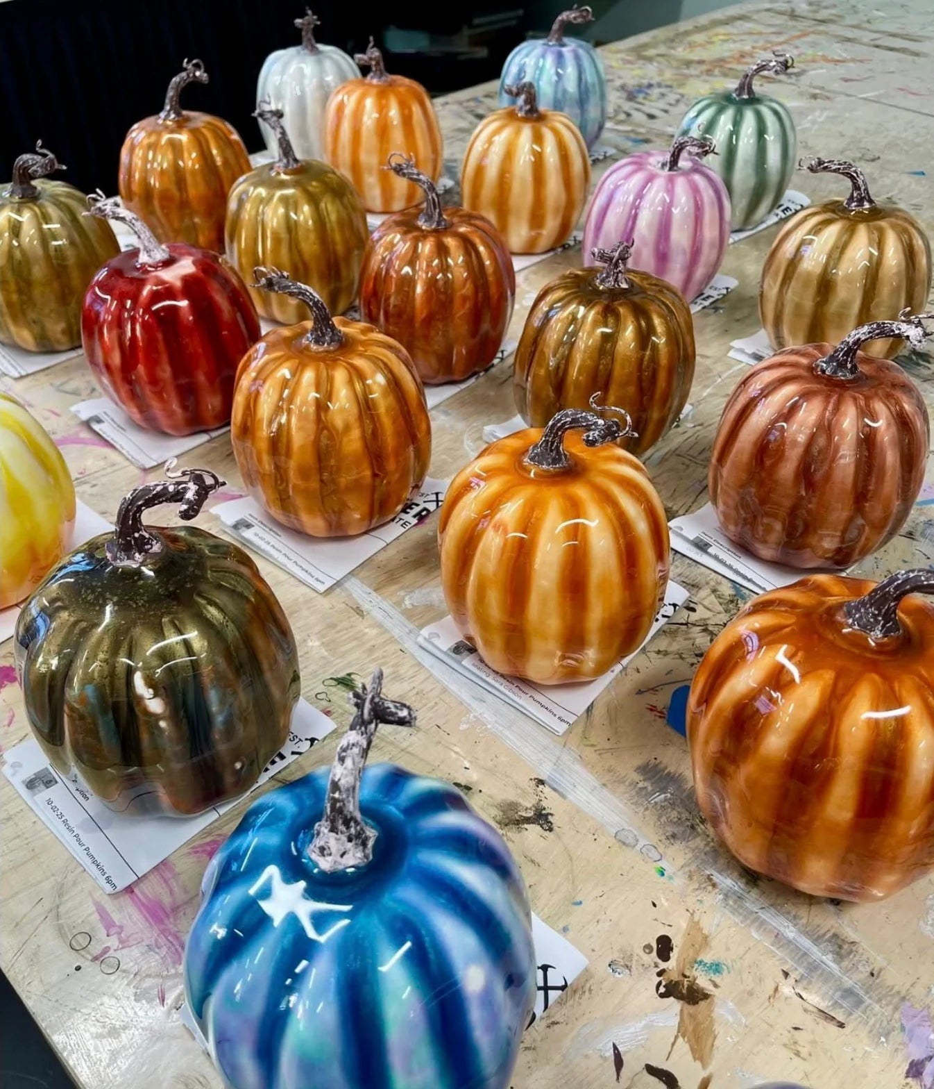 09/01/26 - Harvest Glass Pumpkins | Resin Glass Like Pumpkins - 6PM