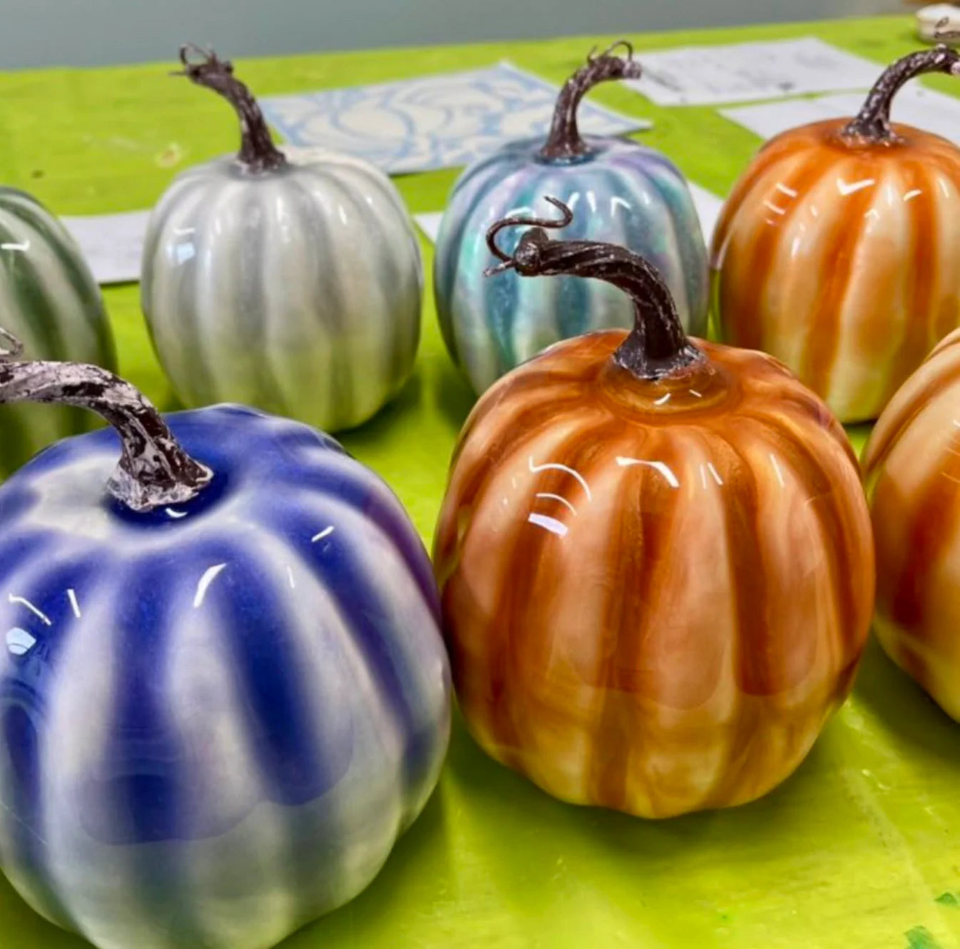 09/01/26 - Harvest Glass Pumpkins | Resin Glass Like Pumpkins - 6PM
