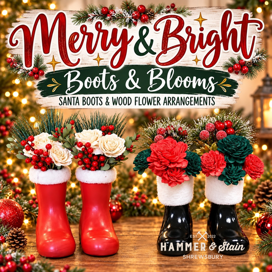 11/16/26 - Merry & Bright | Santa Boots & Wood Flowers - 6PM